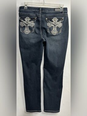 Earl Jeans Embroidered Y2K Style Cross Back Pockets Skinny Jeans Size 16